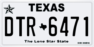 TX license plate DTR6471