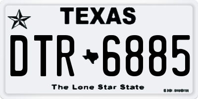 TX license plate DTR6885