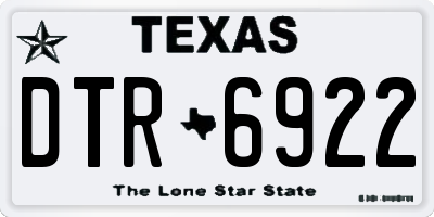 TX license plate DTR6922