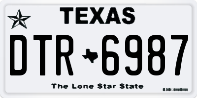 TX license plate DTR6987