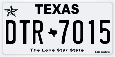 TX license plate DTR7015