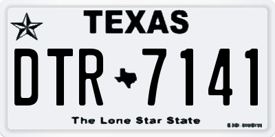 TX license plate DTR7141