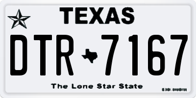 TX license plate DTR7167