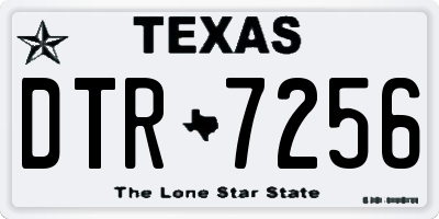 TX license plate DTR7256
