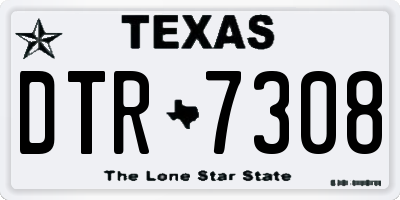 TX license plate DTR7308