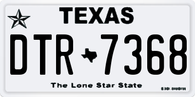 TX license plate DTR7368