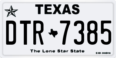 TX license plate DTR7385