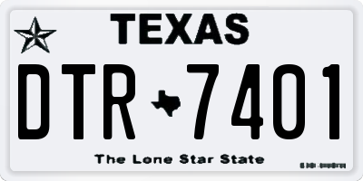 TX license plate DTR7401