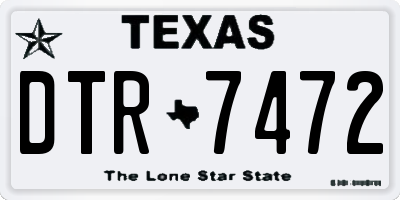 TX license plate DTR7472
