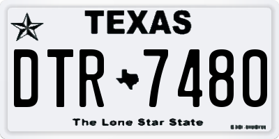TX license plate DTR7480