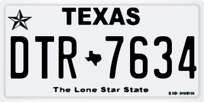 TX license plate DTR7634