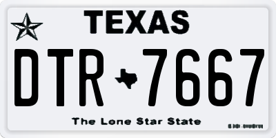 TX license plate DTR7667