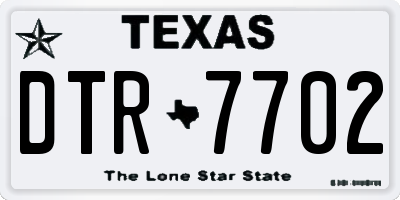 TX license plate DTR7702
