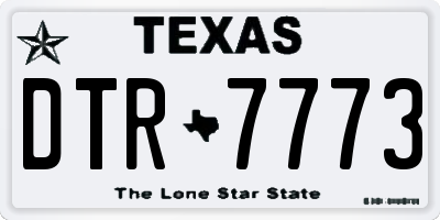 TX license plate DTR7773