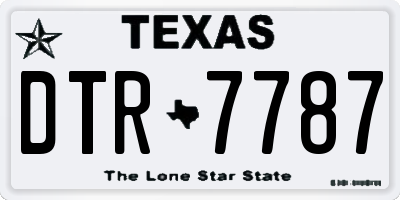 TX license plate DTR7787