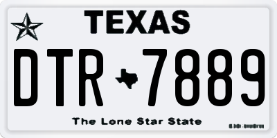 TX license plate DTR7889