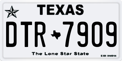TX license plate DTR7909