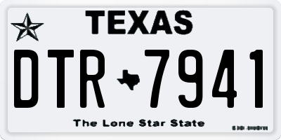 TX license plate DTR7941