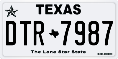 TX license plate DTR7987