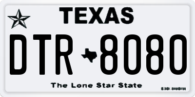 TX license plate DTR8080