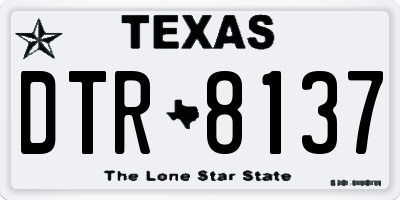 TX license plate DTR8137