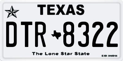 TX license plate DTR8322
