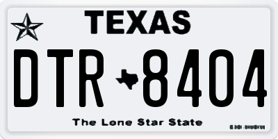 TX license plate DTR8404