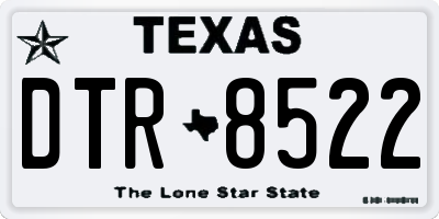 TX license plate DTR8522