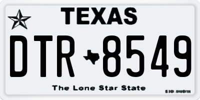 TX license plate DTR8549