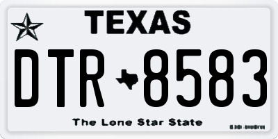 TX license plate DTR8583