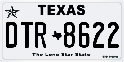 TX license plate DTR8622