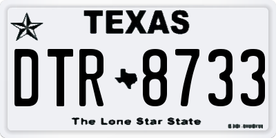 TX license plate DTR8733