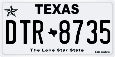 TX license plate DTR8735