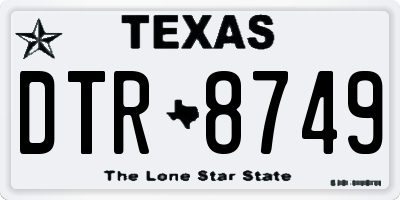 TX license plate DTR8749