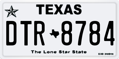 TX license plate DTR8784