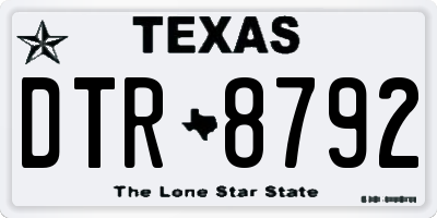 TX license plate DTR8792