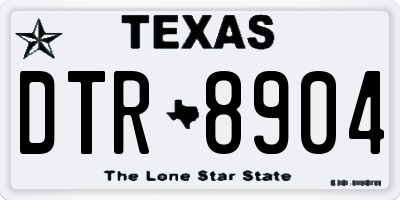 TX license plate DTR8904