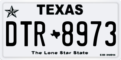 TX license plate DTR8973