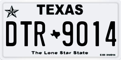 TX license plate DTR9014