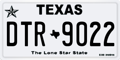 TX license plate DTR9022
