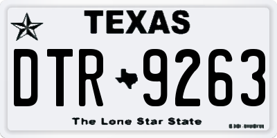 TX license plate DTR9263