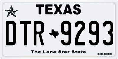 TX license plate DTR9293