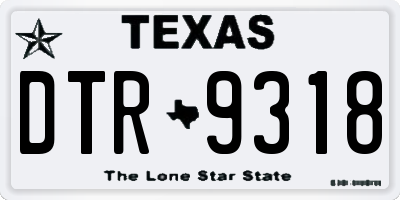 TX license plate DTR9318