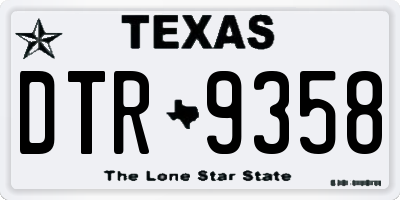 TX license plate DTR9358