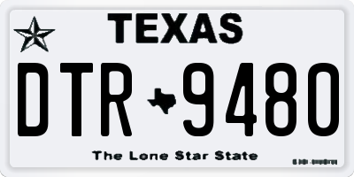 TX license plate DTR9480