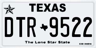 TX license plate DTR9522