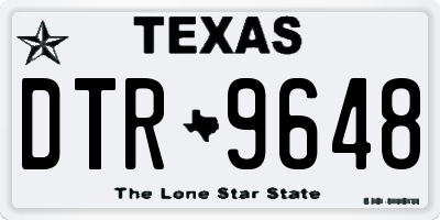 TX license plate DTR9648