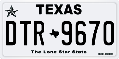 TX license plate DTR9670