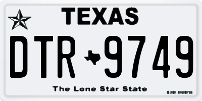 TX license plate DTR9749