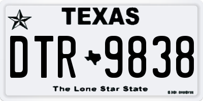 TX license plate DTR9838